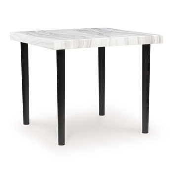 Mervannie - Square Dining Room Counter Table - Gray / Black - Fraser Furniture & Mattresses