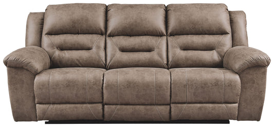 Stoneland - Fossil - Power Reclining Sofa - Faux Leather