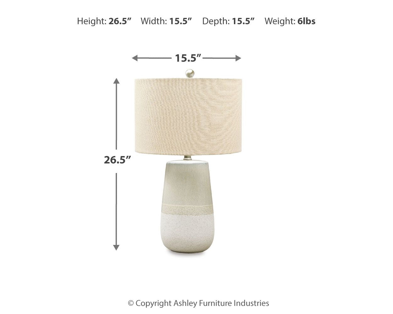 Shavon - Ceramic Table Lamp  - Beige / White - Fraser Furniture & Mattresses