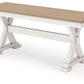 Purlaney - Large Dining Room Bench - Antique White / Natural