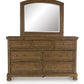 Feddinger - Dresser And Mirror - Medium Brown