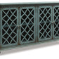 Mirimyn - Accent Cabinet - Vintage Finish - Antique Teal - Fraser Furniture & Mattresses