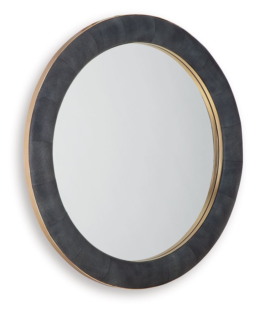Corinsworth - Accent Mirror - Charcoal / Brass Finish - Fraser Furniture & Mattresses