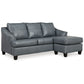 Genoa - Steel - Sofa Chaise - Leather Match