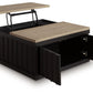 Rylandyn - Lift Top Cocktail Table - Black / Light Brown - Fraser Furniture & Mattresses