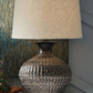 Magan - Metal Table Lamp  - Antique Bronze Finish - Fraser Furniture & Mattresses