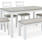 Stonehollow - White / Gray - Rectangular Drm Table Set (Set of 6)