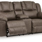 Lowilla - Double Reclining Loveseat With Console - Driftwood