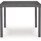 Rocky Creek - Square Dining Table With Umbrella Option - Gray