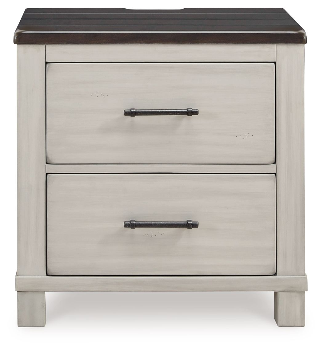 Darborn - Gray / Brown - Two Drawer Night Stand