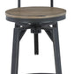 Lesterton - Light Brown / Black - Swivel Barstool (Set of 2)