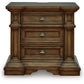 Frantanna - Three Drawer Night Stand - Brown