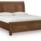 Zackaryn - King Sleigh Storage Bed - Warm Brown