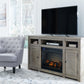 Moreshire - Bisque - 72" TV Stand With Electric Infrared Fireplace Insert