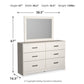 Stelsie - Dresser, Mirror - White