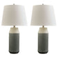 Afener - Blue / Beige - Ceramic Table Lamp (Set of 2)