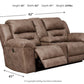 Stoneland - Fossil - Dbl Power Reclining Loveseat W/Console - Faux Leather