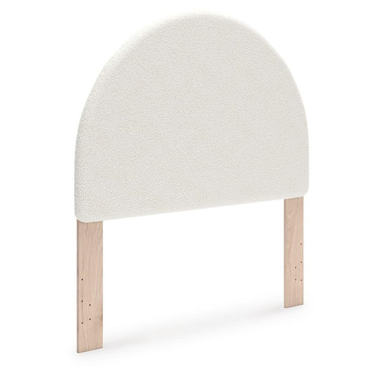 Arloster - White / Tan - Full Upholstered Panel Headboard