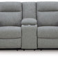 Gauntlet - Double Recline Loveseat With Console - Sterling