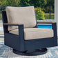 East Beach - Swivel Glider Chair With Cushion - Blue