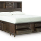 Vanmore - Dark Brown - Queen Storage Bed