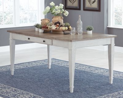 Skempton - RECT DRM Table w/Storage - White - Fraser Furniture & Mattresses