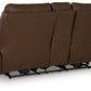 Vonryan - Power Reclining Loveseat With Console / Adj Headrest - Tobacco