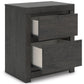 Fraluna - Charcoal - Two Drawer Night Stand