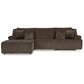 Top Tier - 3-Piece Sectional Reclining Sofa With Left-Arm Facing Press Back Chaise - Chocolate