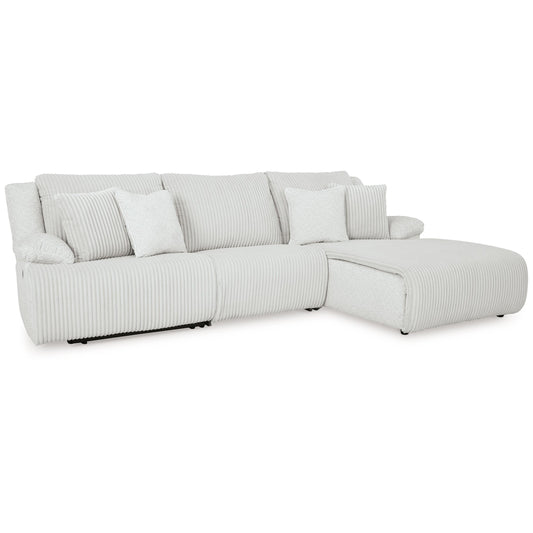 Top Tier - Alloy - 3-Piece Sectional Sofa With RAF Press Back Chaise