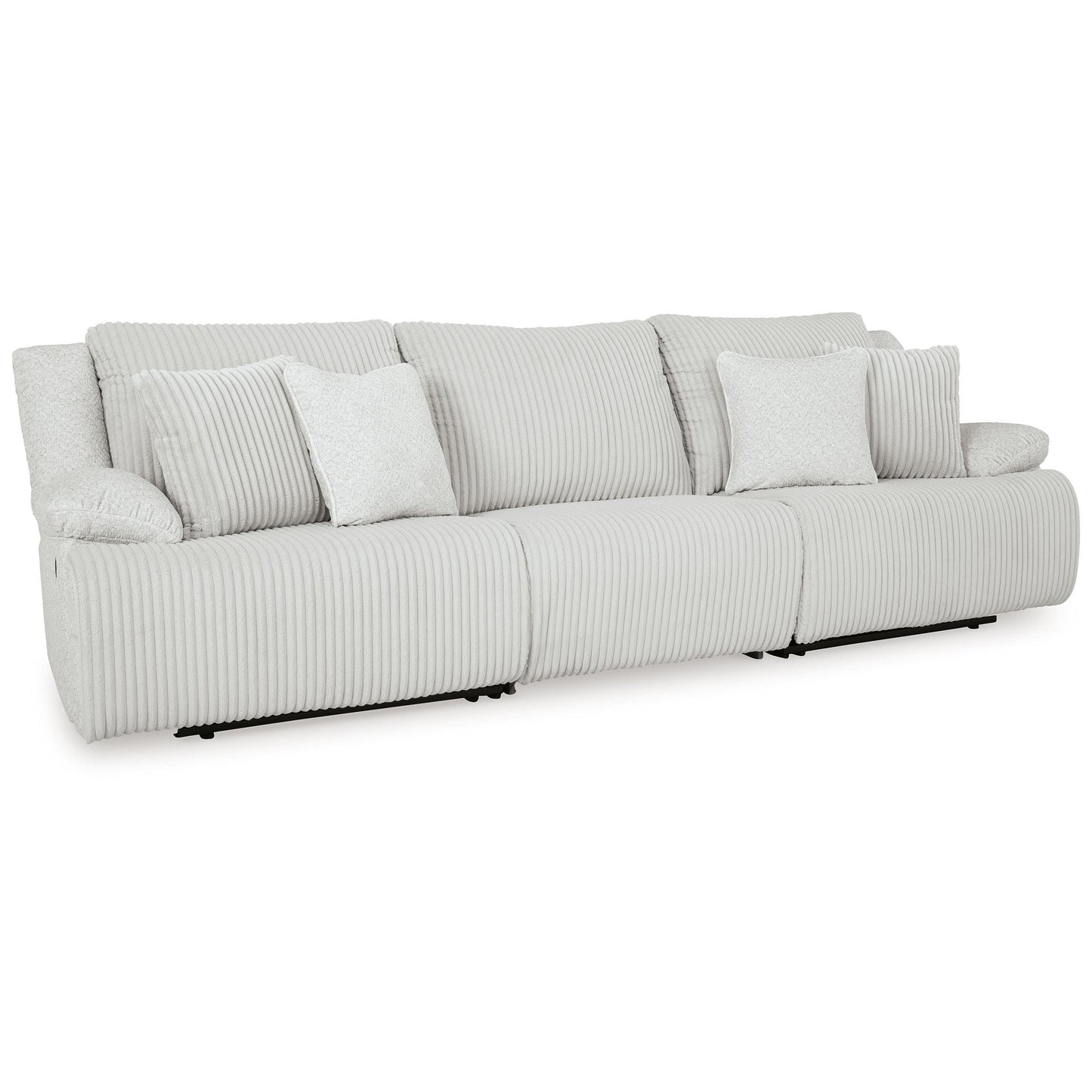 Top Tier - 3-Piece Sectional Sofa With RAF And LAF Recliner - Alloy