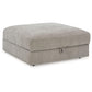 Aslan Court - Pebble - Ottoman With Storage