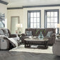 Tulen - 3 Pc. - Reclining Sofa, Reclining Loveseat, Rocker Recliner - Gray