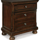 Porter - Two Drawer Night Stand - Dark Brown