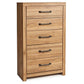 Pasklyn - Brown - Five Drawer Chest