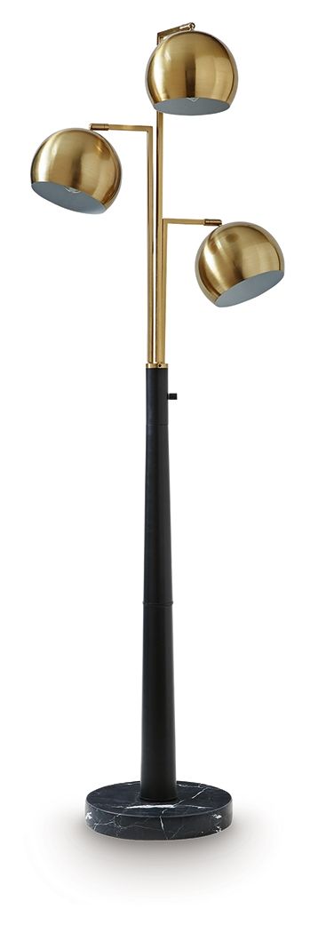 Sorcha - Metal Floor Lamp - Gold Finish / Black - Fraser Furniture & Mattresses