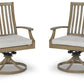 Rainier Ranch - Swivel Chair With Cushion (Set of 2) - Brown / Beige