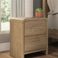 Gramburg - Two Drawer Night Stand - Warm Natural Brown