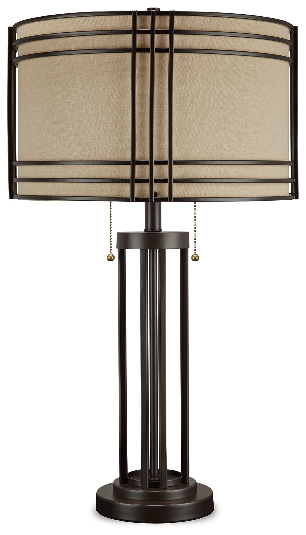 Hanswell - Metal Table Lamp  - Dark Brown - Fraser Furniture & Mattresses