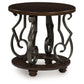 Frallyn - Round End Table - Dark Brown