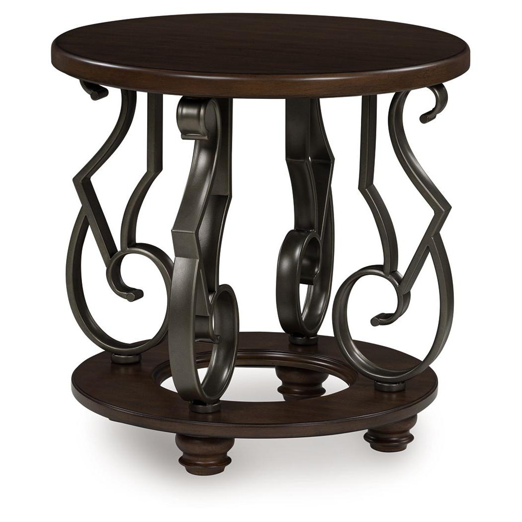 Frallyn - Round End Table - Dark Brown