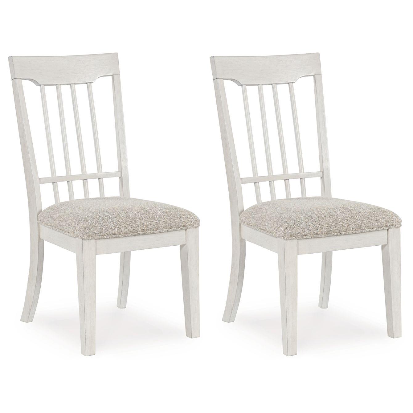 Shaybrock - Antique White / Brown - Dining Upholstered Side Chair (Set of 2)
