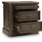 Wickenger - Two Drawer Night Stand - Dark Brown