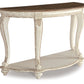 Realyn - Sofa Table - White / Brown