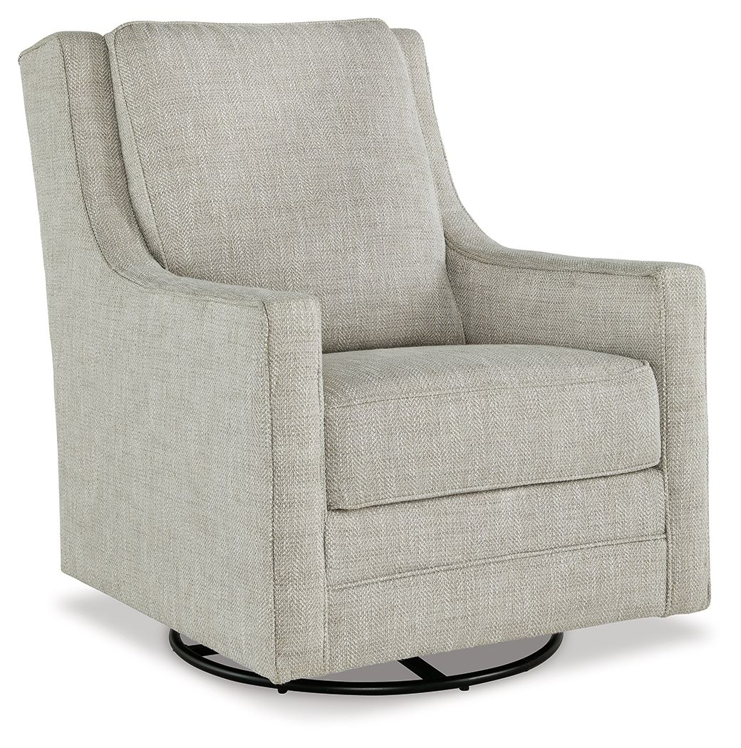 Kambria - Swivel Glider Accent Chair - Fabric - Fog