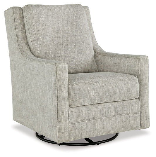 Kambria - Swivel Glider Accent Chair - Fabric - Fog