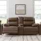 Vonryan - Power Reclining Loveseat With Console / Adj Headrest - Tobacco