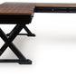 Wildenauer - Brown / Black - Home Office Desk And Return