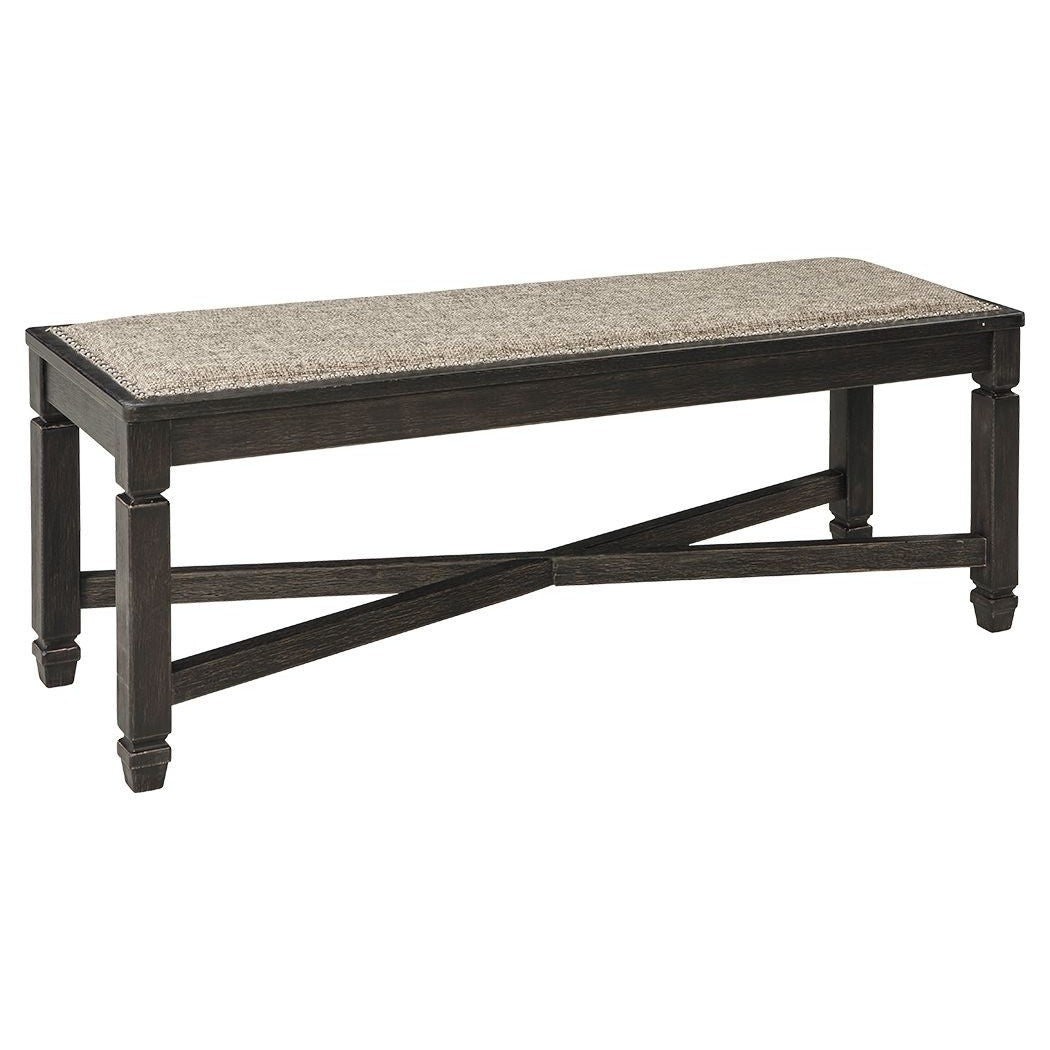 Tyler - Black / Grayish Brown - Upholstered Bench