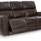 Crossplex - Power Reclining Sofa With Adjustable Headrest - Smoke